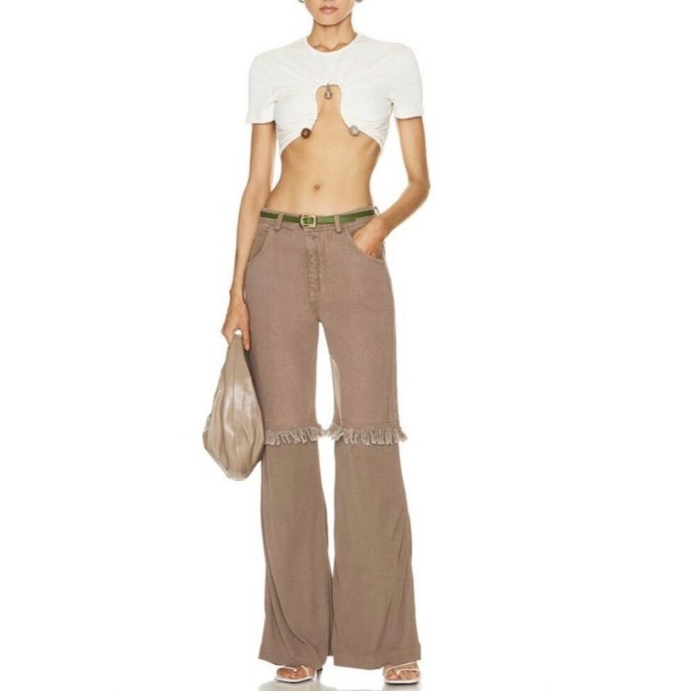 Christopher Esber Deconstructed Splice Pants Walnut Brown 6 Women’s